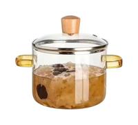 Marmites de cuisson en verre, 1600 ml, transparentes, à chauffage rapide | Pots de cuisson en verre pour cuisinière, cuisine, sauce, soupe, pâtes, thé