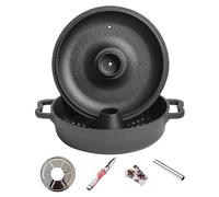 Marmites en fonte de 35,4 cm, 30,5 cm, 30,5 cm, chaudron pour la cuisine, casseroles antiadhésives avec poignée | Cocotte en fonte avec couvercle | Marmite pré-enduite pour frire, rôtir, griller