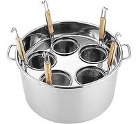 Marmites, ensemble d'inserts pour cuiseur à pâtes 3/4/5 trous/marmite commerciale avec séparateur et passoire pour une cuisson parfaite et un égouttage facile, 5 trous