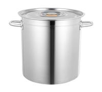 Marmites,Gourmet Pot de Cuisson Couvercle en Acier Inoxydable Pot à Soupe - Grande Capacité - Facile à Nettoyer,Pour Stocker la Soupe, le Vin, le Riz, Etc. (argent, 35L)