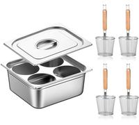 Marmites, marmites à pâtes, ensemble d'inserts pour cuiseur à pâtes à 4 trous, marmite à pâtes en acier inoxydable et panier-filtre, marmite multi-pots, outil de cuisson pour la cuisine à domicile