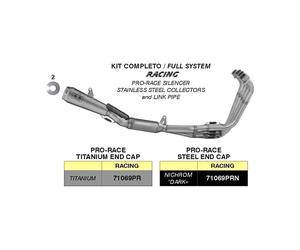 Marmitta Complète Racing ARROW pour Honda CBR RA ABS 650 2024-2026 Gris