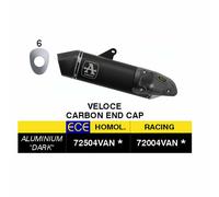 Marmitta Slip-On ARROW Veloce Noir Aluminium Pour Triumph Tiger 900 2020-2023