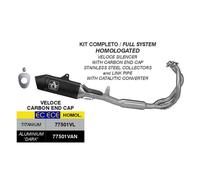 Marmitte Complète ARROW Veloce Noire Aluminium Pour Kawasaki 650 Z650 2024-2025