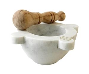 MARMO IN MRM320130 Mortier, 16 cm, H.09 Marbre, blanc, avec pest