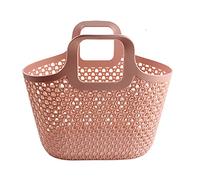 MARMODAY Panier à linge en plastique avec poignées de transport, portable, grande capacité, ajouré, orange