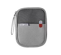 MARMODAY Pilulier portable sécurisé avec fermeture éclair pour médicaments ou produits de toilette Gris Petit format