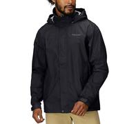 Marmot Homme Precip Eco Jacket, Veste Imperméable, Veste de Pluie Légère à Capuche, Imperméable Coupe-Vent, Coupe-Vent Respirant, Adapté pour la Course et la Randonnée, Black, L