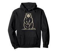 Marmot Line Art Groundhog Minimalist Wildlife Sweat à Capuche