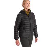 Marmot Femme Wm's Highlander Hoody, Veste chaude en duvet, manteau d'hiver isolé à capuche, doudoune respirante, veste d'extérieur légère et empaquetable, coupe-vent, Black, XL