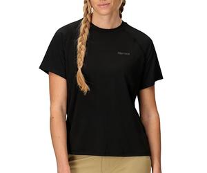 Marmot Wm's Windridge SS, T-shirt fonctionnel respirant, t-shirt de sport à manches courtes, t-shirt de fitness à séchage rapide, Femme, Black, L