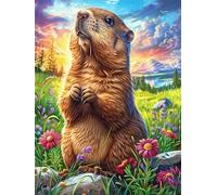 Marmotte dans la forêt magique 1000 Pièces Puzzle Personne Âgée En Carton Épais Sans Déformation Scène de conte de fées dessin animé Facile Débutant Anti-Stress Thérapie Occupationnelle Petit Prix 100
