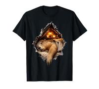 Marmotte en Sieste sous Plaid Chalet Alpin Trompe-l'œil 3D T-Shirt