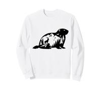 Marmotte et Paysage de Montagne pour randonneurs Sweatshirt
