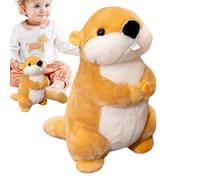 Marmotte Peluche, Peluche Castor, Animal en Peluche de Marmotte, Animal Réaliste Pelue, Jouet en Peluches de Marmotte, Castors Rongeur en Peluches, Castors Jouet Moelleux pour Filles et Garçons (A)