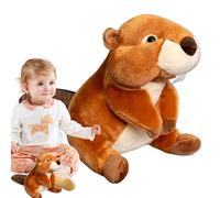 Marmotte Peluche, Peluche Castor, Animal en Peluche de Marmotte, Animal Réaliste Pelue, Jouet en Peluches de Marmotte, Castors Rongeur en Peluches, Castors Jouet Moelleux pour Filles et Garçons (B)