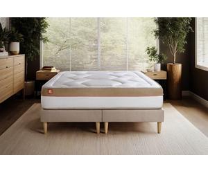 Marmottes & Co Ensemble Le Cosy 180x200cm Mémoire de Forme 7 Zones de Confort - EP. 30cm + Double sommiers Beige | Epaisseur : 30 cm | Confort : Ferme