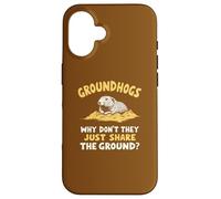 Marmottes Pourquoi ne partagent pas simplement le sol ? Drôle Coque pour iPhone 16