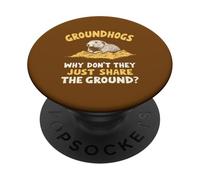 Marmottes Pourquoi ne partagent pas simplement le sol ? Drôle PopSockets PopGrip Adhésif