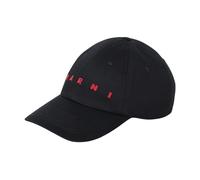 Marni, Homme, Accessoires, Noir, Taille: M Casquette Noire en Coton Brodée Logo