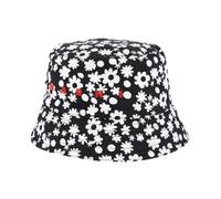 Marni - Chapeau Seau en Coton Noir et Blanc Pop Fields - Homme - Accessoires - Noir - Taille: M
