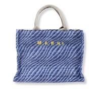Marni - Petit sac cabas à effet raphia ondulé - Femme - Sacs - Bleu - Taille: ONE Size