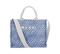 Marni - Petit sac cabas ondulé à effet raphia - Femme - Sacs - Bleu - Taille: ONE Size
