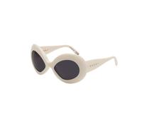 Marni Unisex Marni 71D Lake Of Fire Off-White Lunettes de soleil Acétate Blanc Gris Oversize Normale