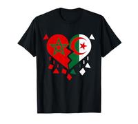 Maroc Algérie Coeur Brisé Drapeau T-Shirt