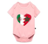 Maroc Algérie Cœur Drapeau Cadeau Algérie Body Manches Courtes Bébé Bio