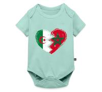 Maroc Algérie Cœur Drapeau Cadeau Algérie Body Manches Courtes Bébé Bio