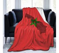 Maroc Drapeau Carte Polaire Chaud Doux Jeter Couvertures Antistatique Épais Fuzzy Couverture De Lit De Luxe pour Canapé, Lit, Canapé Ultra Luxueux Chaud Et Confortable pour Toutes Les Saisons 60" X50