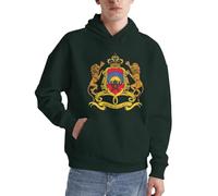 Maroc Emblème National Pull À Capuche pour Hommes Sweatshirt Hommes Capuche Décontracté Pull Haut Amusant Imprimé Hoodie Cordon Pull À Capuche avec Poches du S Au 3XL