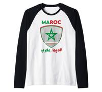 Maroc Football Maillot avec l'Art du Keffieh Palestinien Manche Raglan
