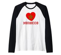 Maroc Mon Amour Coeur Drapeau Marocain Manche Raglan