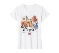 Maroc - Souvenir de Voyage - Aquarelle - Afrique du Nord T-Shirt Graphique avec Valeur