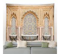 Maroc Tapisserie Motif Coloré Décor Architectural Rétro Boho Ethnique Mode Impression Moderne Maison Chambre Murale Tenture Murale Tissu 150X130cm