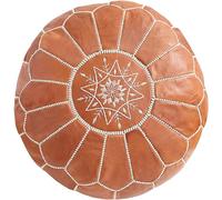 marocain poufs Cuir Luxe Ottomans Repose-Pieds Tan Non