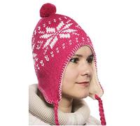 MAROK-INERIE Bonnet Péruvien Chullo ch'ullu avec Pompon Mixte Homme/Femme Couleurs au Choix (Rose)