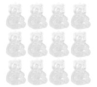 Marooma 12pcs Récipient D'ours en Plastique Transparent, Boîtes à Bonbons Pot de Bonbons en Acrylique Mignons Récipients en Plastique Transparent Récipient D'ours Décor D'ours Gommeux(Clair)