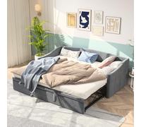 Marooma Canapé-lit rembourré de 90 x 200 cm avec sommier à Lattes, lit Multifonction, Double Pliant, Salon, Chambre à Coucher, Tissu en Velours, sans Matelas,90 x 200 cm, Gris