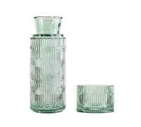 Marooma Carafe à Eau de Chevet, Carafe de Chevet avec Tasse en Verre, Pichet D'eau de Nuit, Bouteille D'eau pour Table de Nuit, Chambre à Coucher, Distributeur de Bain de Bouche