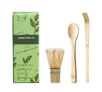 Marooma Ensemble à Matcha, Fouet à Matcha fabriqué à la Main, Cuillère à thé Traditionnelle, Support de Fouet, Accessoire à Matcha, Agitateur à Matcha Japonais, Kit de Démarrage