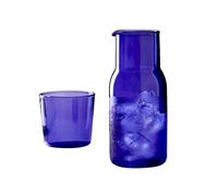 Marooma Ensemble Carafe à Eau et Verre de Chevet, Verre Amovible élégant, Carafe de Bain de Bouche en Verre épais pour Salle de Bain et Carafe de Table de Nuit Transparente, Pichet de Carafe(#2)