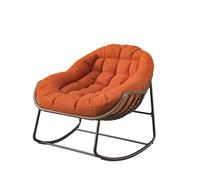 Marooma Fauteuil à bascule, pour l'extérieur, avec coussin, à bascule, en rotin, fauteuil de lecture, avec coussin en tissu, chaise longue, convient pour véranda et jardin, 90 x 105 x 80 cm (tissu
