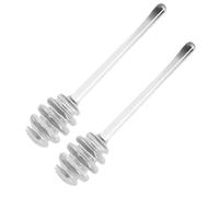 Marooma Lot de 2 Bâtonnets à Miel en Verre, Bâtonnets à Sirop de Confiture de Miel en Verre, Cuillère à Miel pour Pot de Miel, Agitateur de Mélange de Miel pour Outils de Cuisine