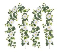 Marooma Lot de 2 Guirlandes de Marguerites Artificielles, Fleurs de Marguerites Blanches de Printemps, Guirlandes de Feuilles D'eucalyptus Artificielles de 180 Cm de Long