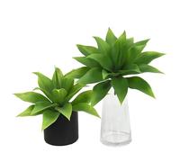 Marooma Lot de 2 Plantes D'agave Artificielles Vertes, Plantes D'agave Réalistes pour Intérieur et Extérieur, Maison, Bureau, Salle de Bain, Chambre à Coucher, Cuisine