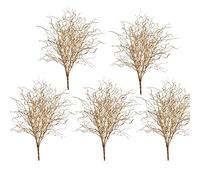 Marooma Lot de 5 branches de Ting Ting Ting Ting en or scintillant - Branches artificielles séchées - Pour décoration de vases ou de vases de mariage