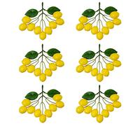 Marooma Lot de 6 guirlandes de citrons artificiels - Branches de citrons jaunes - Mini guirlande de fruits - Faux citrons jaunes avec feuilles vertes - Pour décoration de la maison